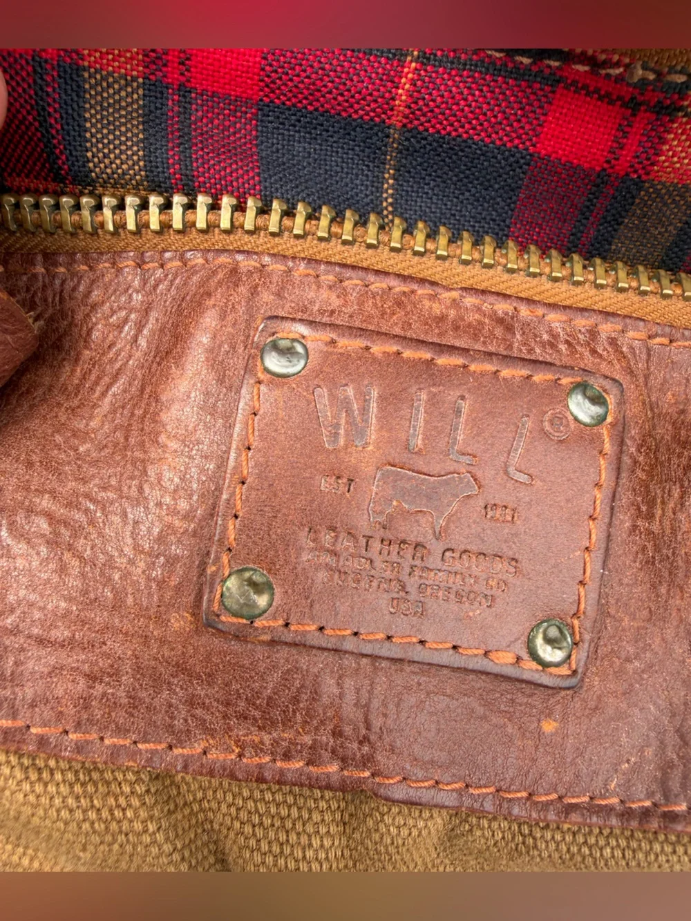Will’s leather goods duffle Canvas and Leather Travel Tote Bag